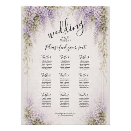 Regency Wisteria Wedding Seating Chart Poster