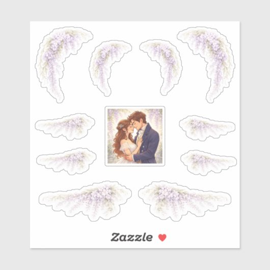 Regency Wisteria Wedding Stickers Aufkleber (Blatt)
