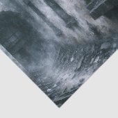 Regendurchtränkte Stadtfrau Dunkelblaue Decoupage Seidenpapier (Ausschnitt)