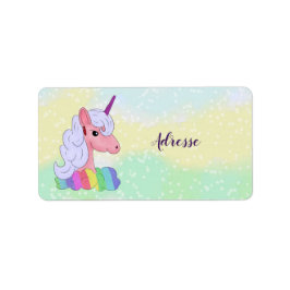 Regeneinhorn Adressaufkleber