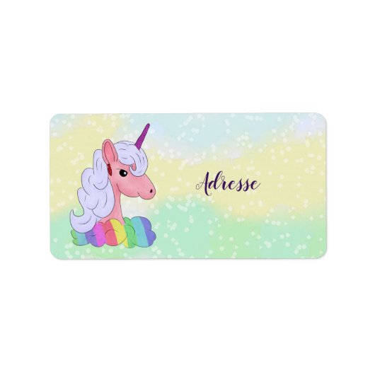 Regeneinhorn Adressaufkleber (Vorne)