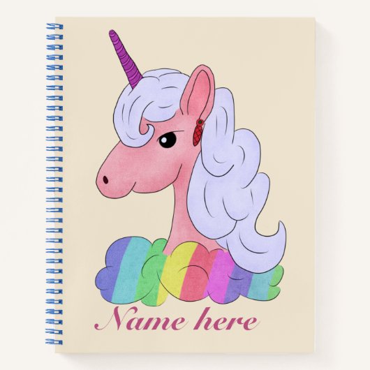 Regeneinhorn, personalisierter Notizblock (Vorderseite)