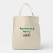 "Regenerative Ag hat tiefe Wurzeln", Naturmaterial Tragetasche (Rückseite)