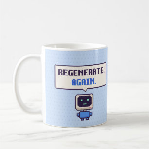 Regenerieren. Wieder. Lustiger AI-Pixel-Becher Kaffeetasse
