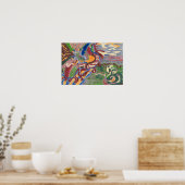 "Regenfall" 19x13 Abstrakte Kunst Poster (Küche)
