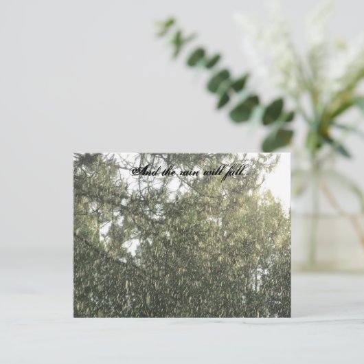 Regenfall Postkarte (Stehend Vorderseite)