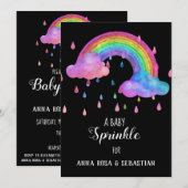 *~* Regenfälle Regenbogensprinkle Einladung (Vorne/Hinten)