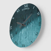 Regenfälle und Nebel auf Glas Nostalgischer Fall H Große Wanduhr (Winkel)