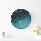 Regenfälle und Nebel auf Glas Nostalgischer Fall H Große Wanduhr (Zuhause)