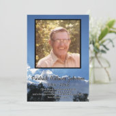 Regenfälle von Sturmwolken Zitat Foto Beerdigung Programm (Stehend Vorderseite)