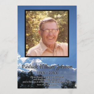 Regenfälle von Sturmwolken Zitat Foto Beerdigung Programm