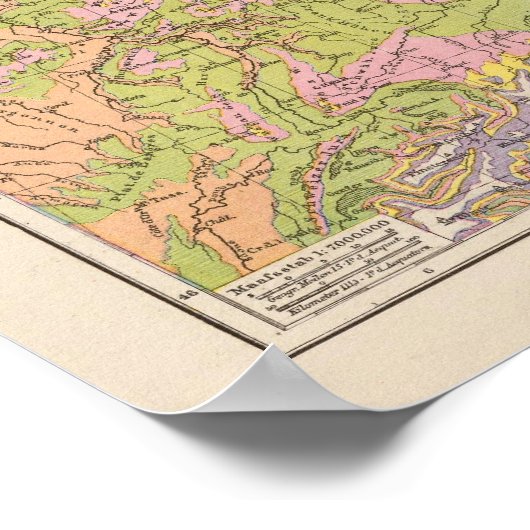 Regenfallkarte Deutschlands Poster (Ecke)