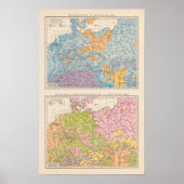 Regenfallkarte Deutschlands Poster (Vorne)