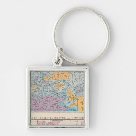 Regenfallkarte Deutschlands Schlüsselanhänger (Vorne)