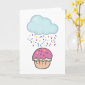 Regenfalten auf Cupcake Karte (Gelbe Blume)