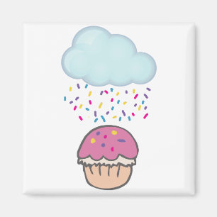 Regenfalten auf Cupcake Magnet