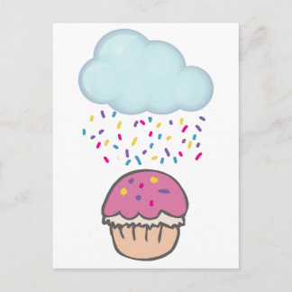 Regenfalten auf Cupcake Postkarte