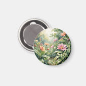 Regengarten-Kameliend Blumen Aquarell Magnet (Vorderseite/Rückseite)
