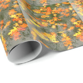 regengefallene Blätter Geschenkpapier (Rolleneckpunkt)
