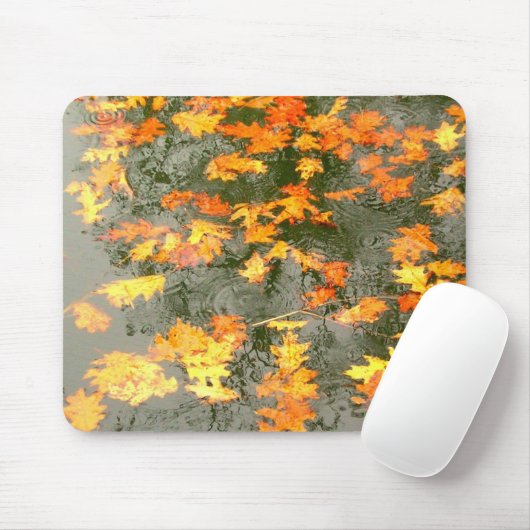 regengefallene Blätter Mousepad (Mit Mouse)