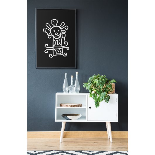 Regengott: Petroglyph der Fruchtbarkeit und des Le Poster