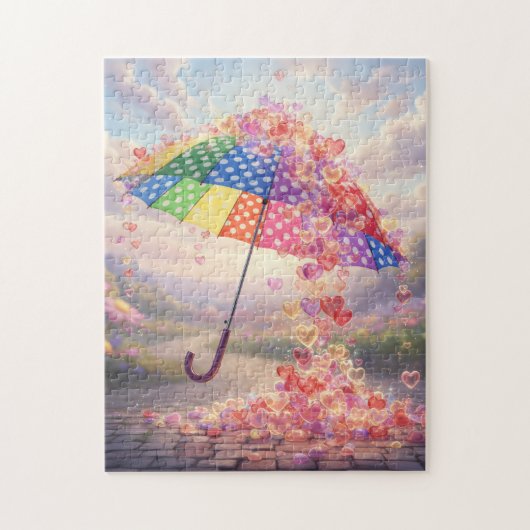 Regenherzen Bunter Regenschirm Puzzle (Vertikal)