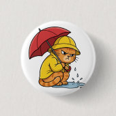 Regenkatzen-Stimmungsbutton Button (Vorderseite)