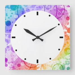 REGENKUPPEN IN RAINBOWS QUADRATISCHE WANDUHR