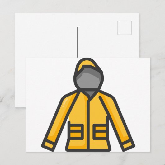 Regenmantel Postkarte (Vorne/Hinten)