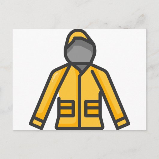 Regenmantel Postkarte (Vorderseite)