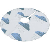 Regenmuster: Dunkle Wolken Vintag Polyester Weihnachtsbaumdecke (Schrägansicht)