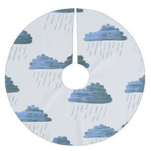 Regenmuster: Dunkle Wolken Vintage Polyester Weihnachtsbaumdecke