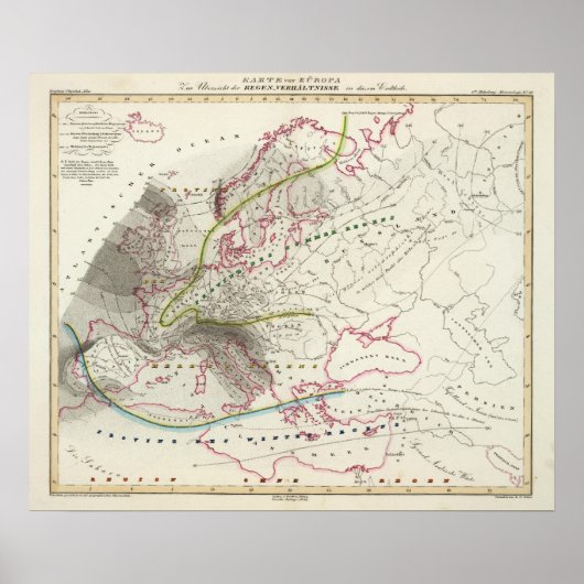 Regenmuster in Europa Poster (Vorne)