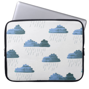 Regenmuster. Wiederholte Vintage Abbildung mit Laptopschutzhülle