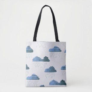 Regenmuster. Wiederholte Vintage Abbildung mit Tasche