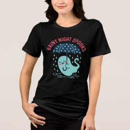 Regennacht Gruselt Süßes Gespenst Halloween T-Shir Tri-Blend Shirt