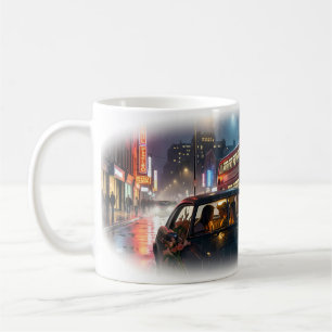Regennacht Romantischer Londoner Taxibecher Kaffeetasse
