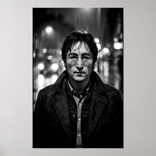 Regennasse urbane Einsamkeit Noir-Porträtposter Poster (Vorne)