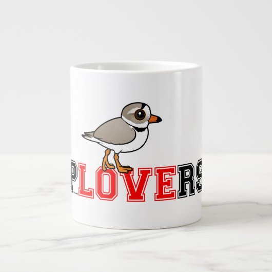 Regenpfeifer-Liebe Jumbo-Tasse (Vorderseite)
