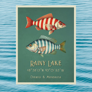 Regenreicher Lake Ontario Minnesota Fisch Postkart Postkarte