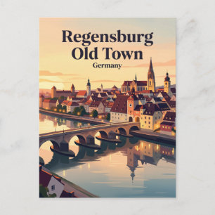 Regensburg Altstadt & Steinerne Brücke Postkarte
