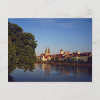 Regensburg am Abend Postkarte