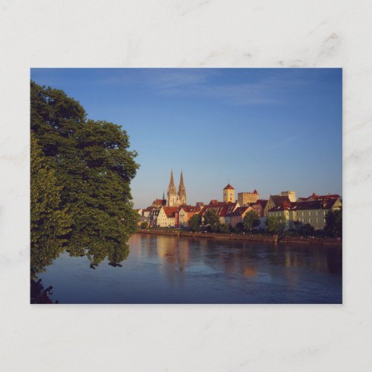 Regensburg am Abend Postkarte (Vorderseite)
