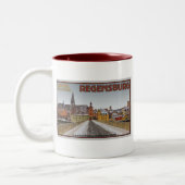 Regensburg - Ansicht von Steinerne Brücke Zweifarbige Tasse (Links)