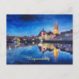 Regensburg, Bayern in der Morgendämmerung Postkarte