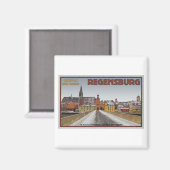 Regensburg - Blick von Steinerne Brücke Magnet (Vorderseite/Rückseite)