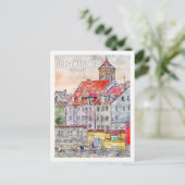 Regensburg Deutschland Berühmter Reiseplatz Wasser Postkarte (Stehend Vorderseite)