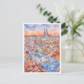 Regensburg Deutschland Vintage Reise Aquarell Postkarte (Stehend Vorderseite)