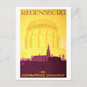 Regensburg Deutschland Vintage Travel Poster Postkarte