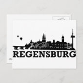 Regensburg Skyline Postkarte (Vorne/Hinten)